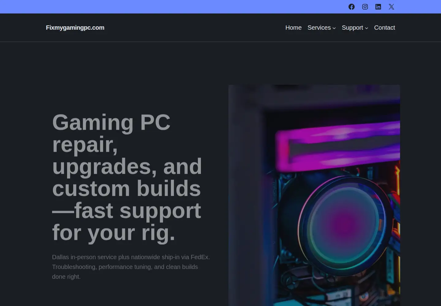 Screenshot of fixmygamingpc.com