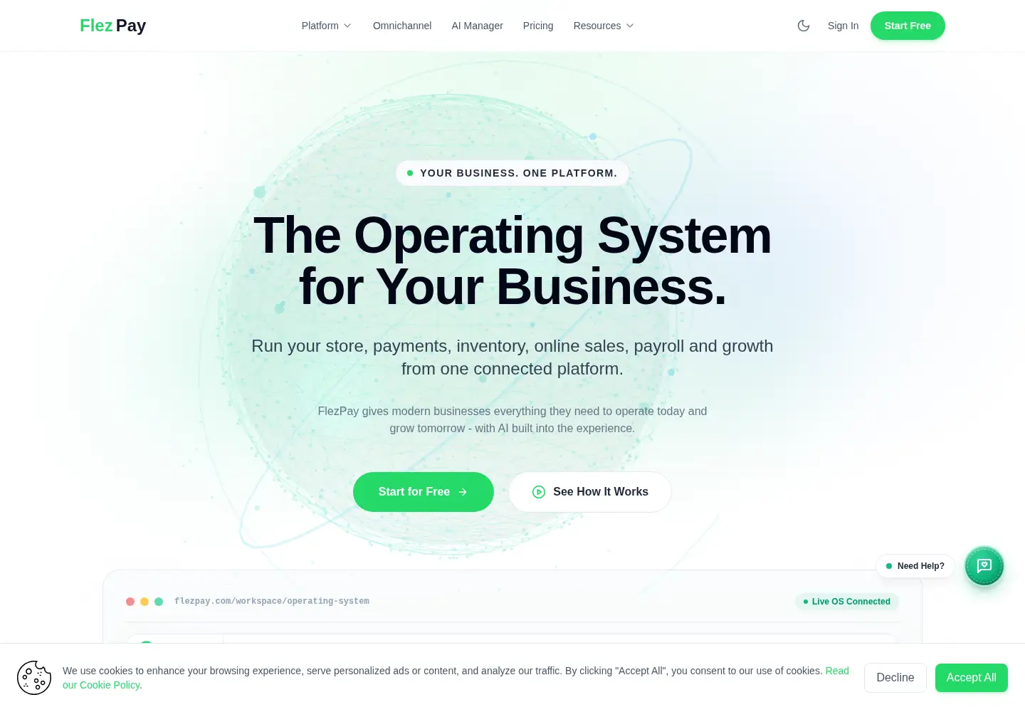 Captured homepage of flezpay.com in the current scan