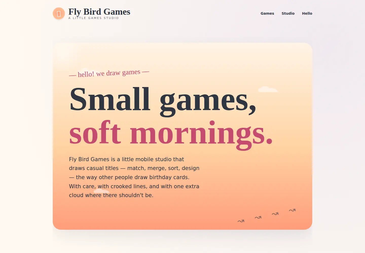 Screenshot of flybirdgames.com