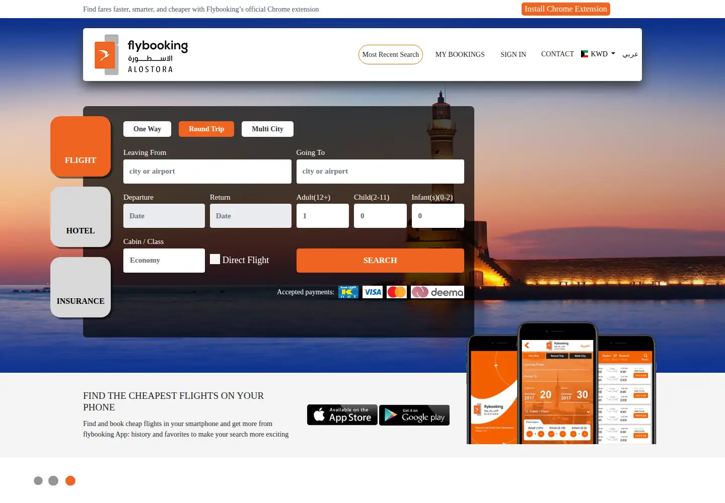 Screenshot of flybooking.com