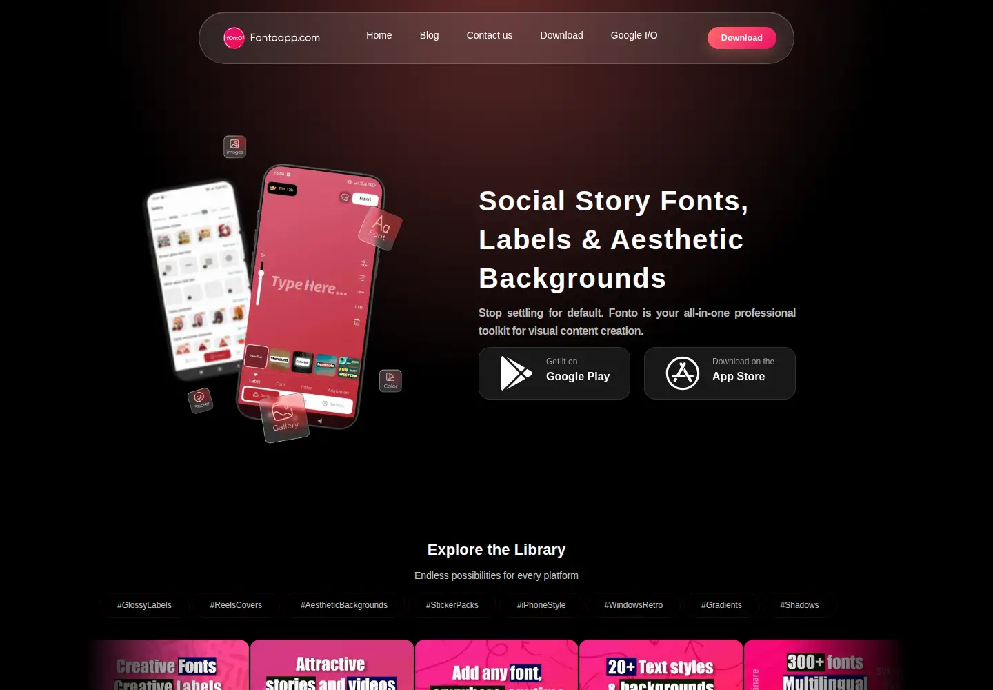 Captured homepage of fontoapp.com in the current scan