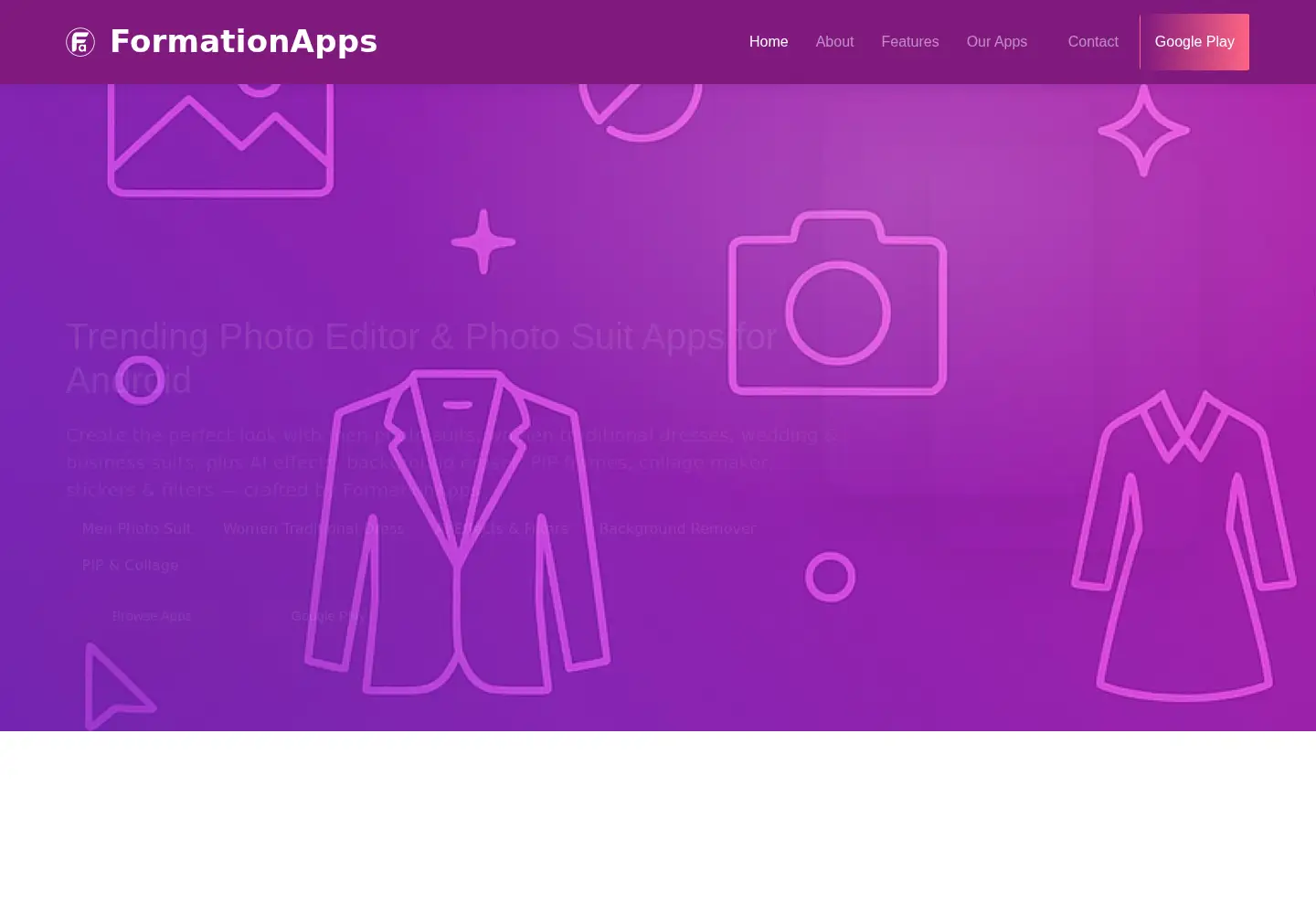 Captured homepage of formationapps.com in the current scan