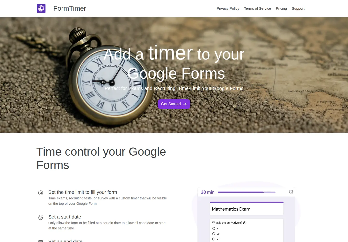 Screenshot of formtimers.com