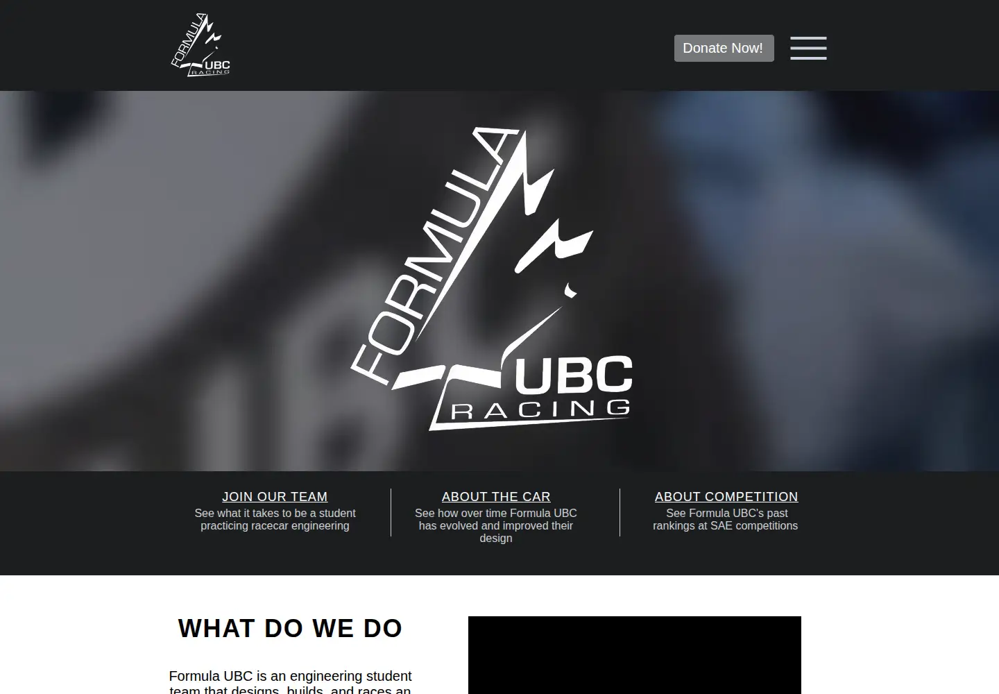 Captured homepage of formulaubc.com in the current scan