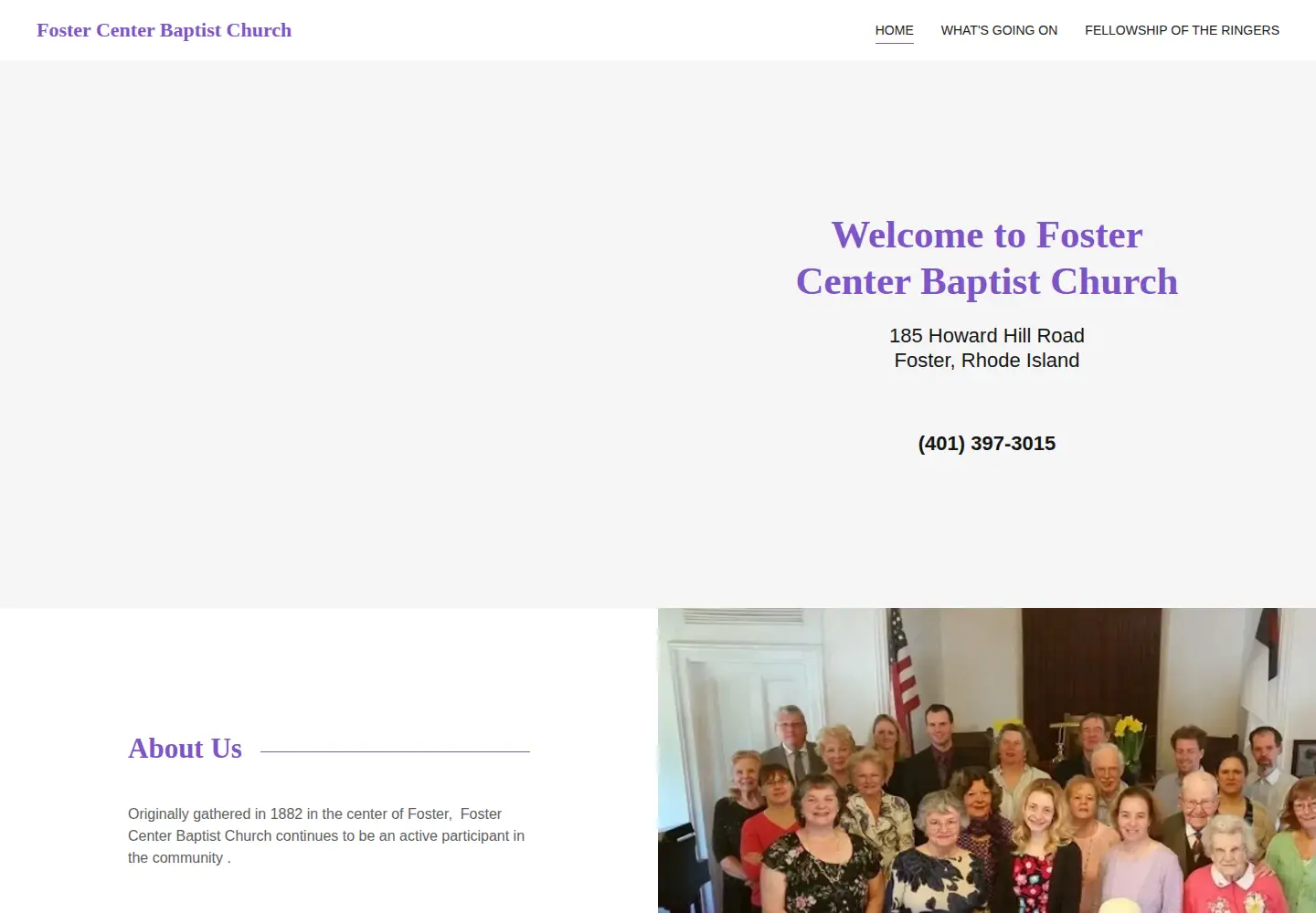 Captured homepage of fostercenterbaptistchurch.com in the current scan