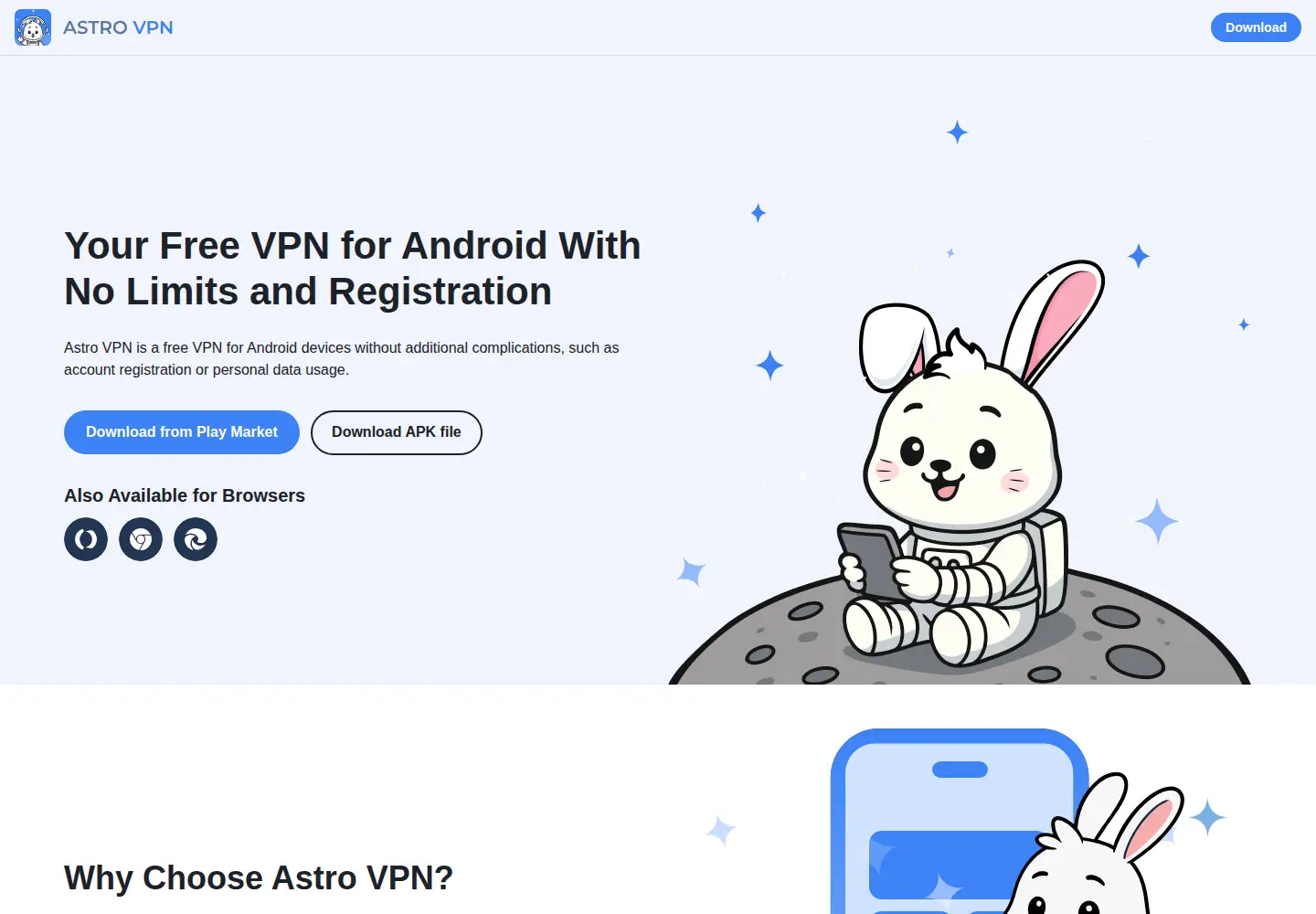 Screenshot of freevpnastro.com