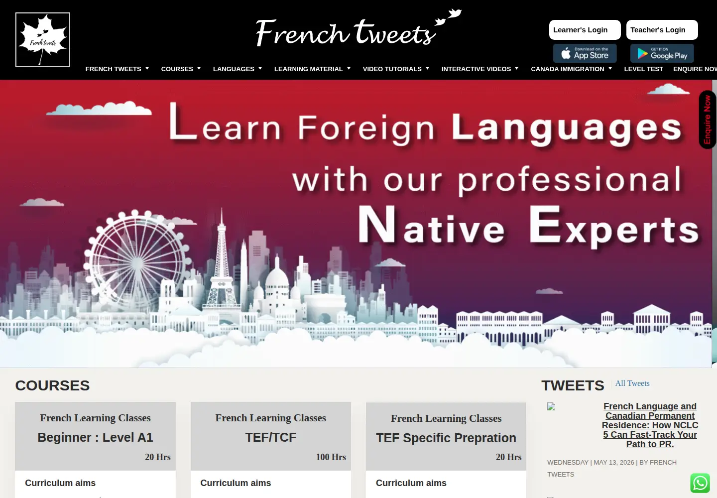 Screenshot of frenchtweets.com