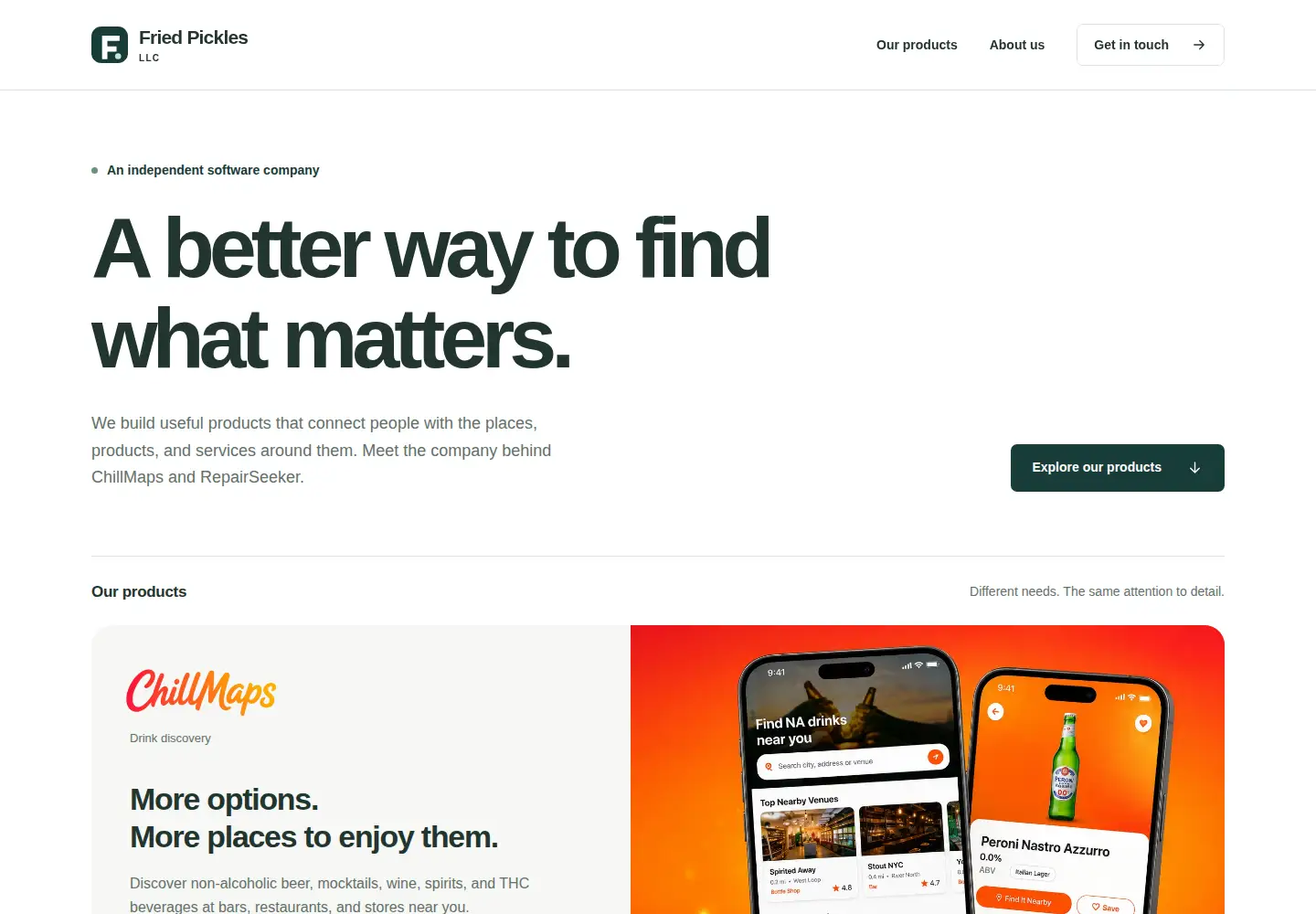 Screenshot of friedpicklesllc.com