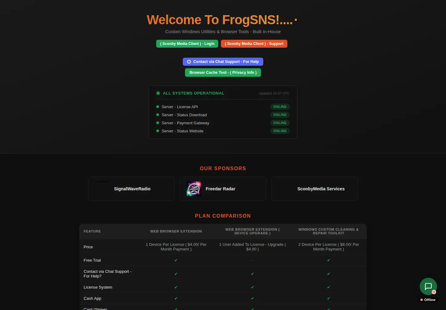 Screenshot of frogsns.com