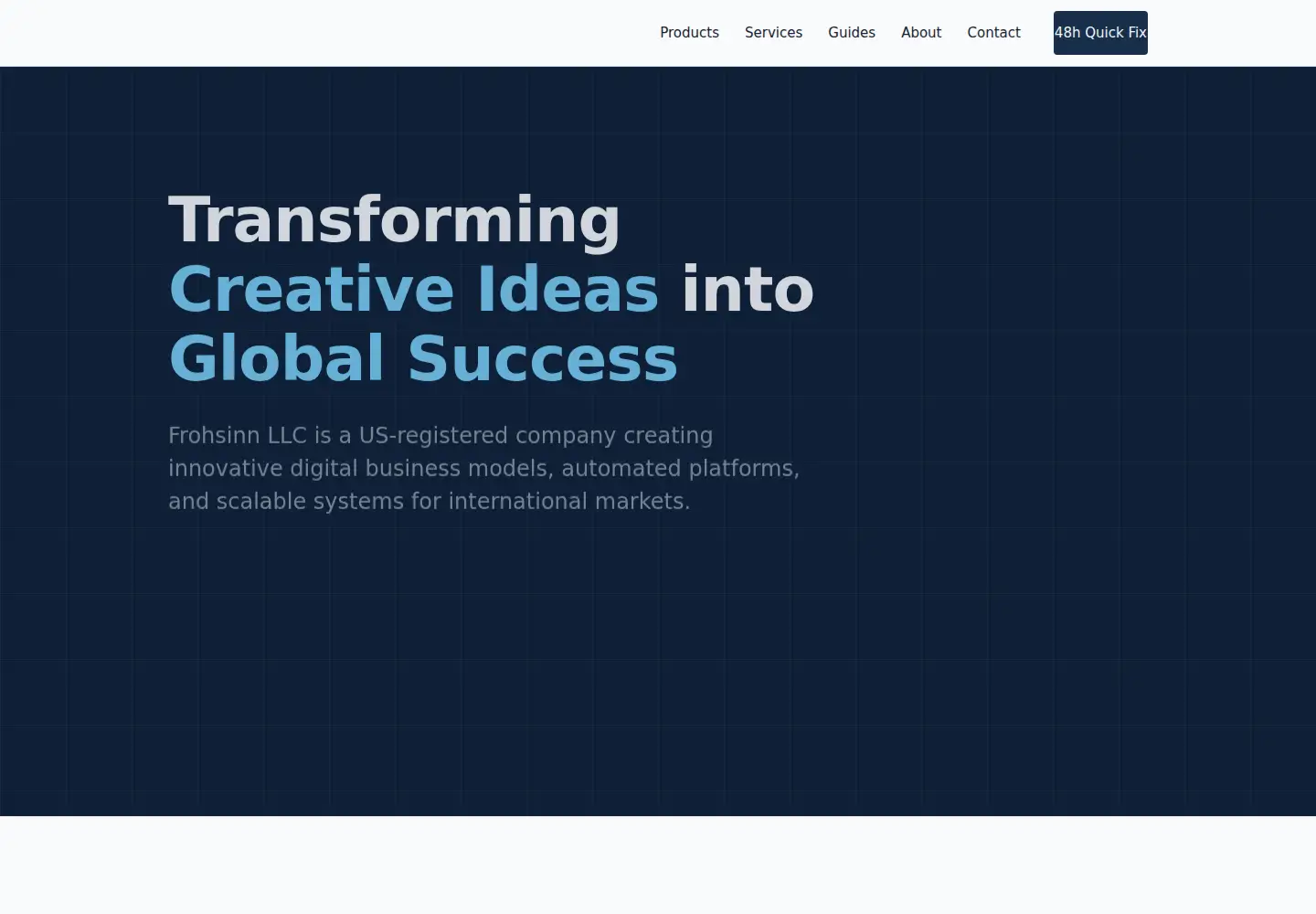 Screenshot of frohsinnglobal.com