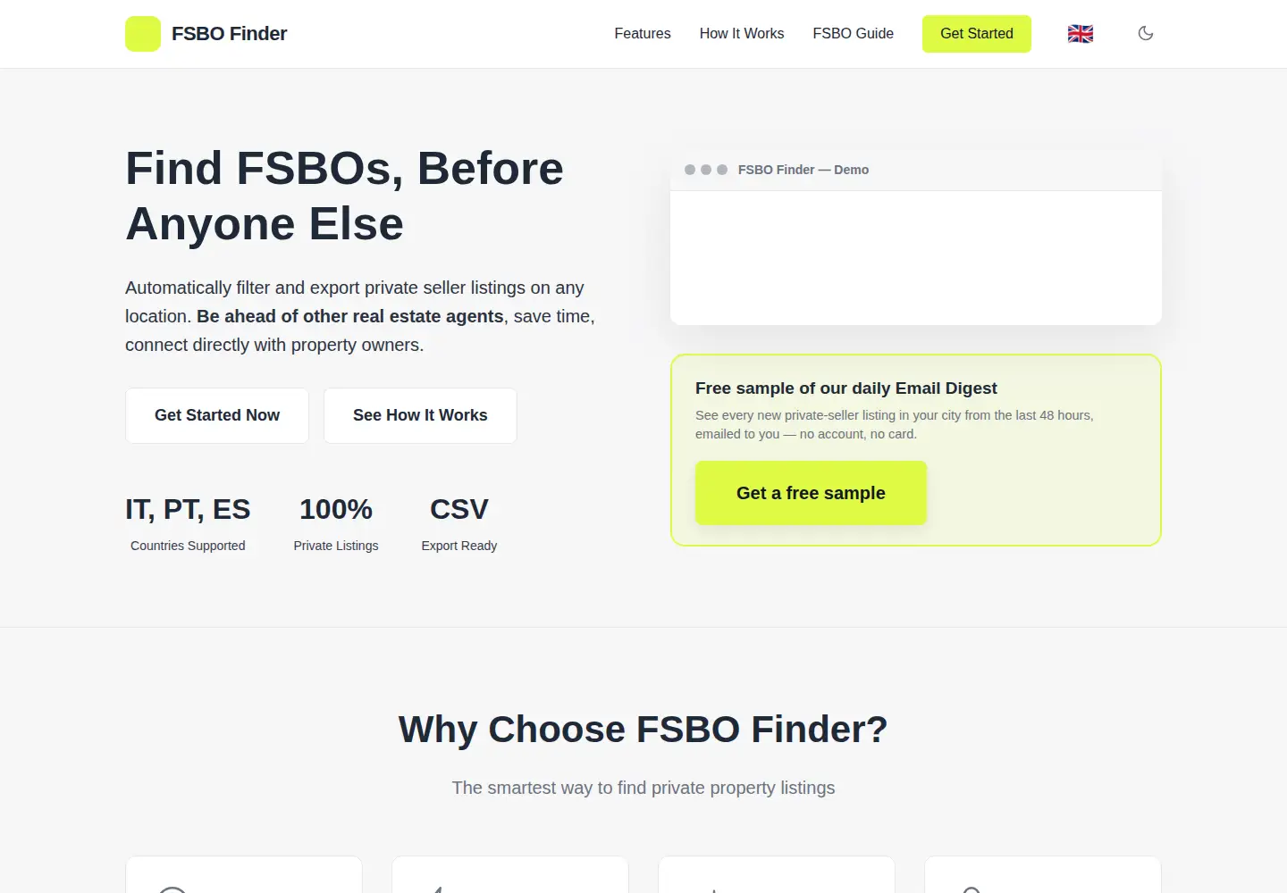 Screenshot of fsbo-finder.com