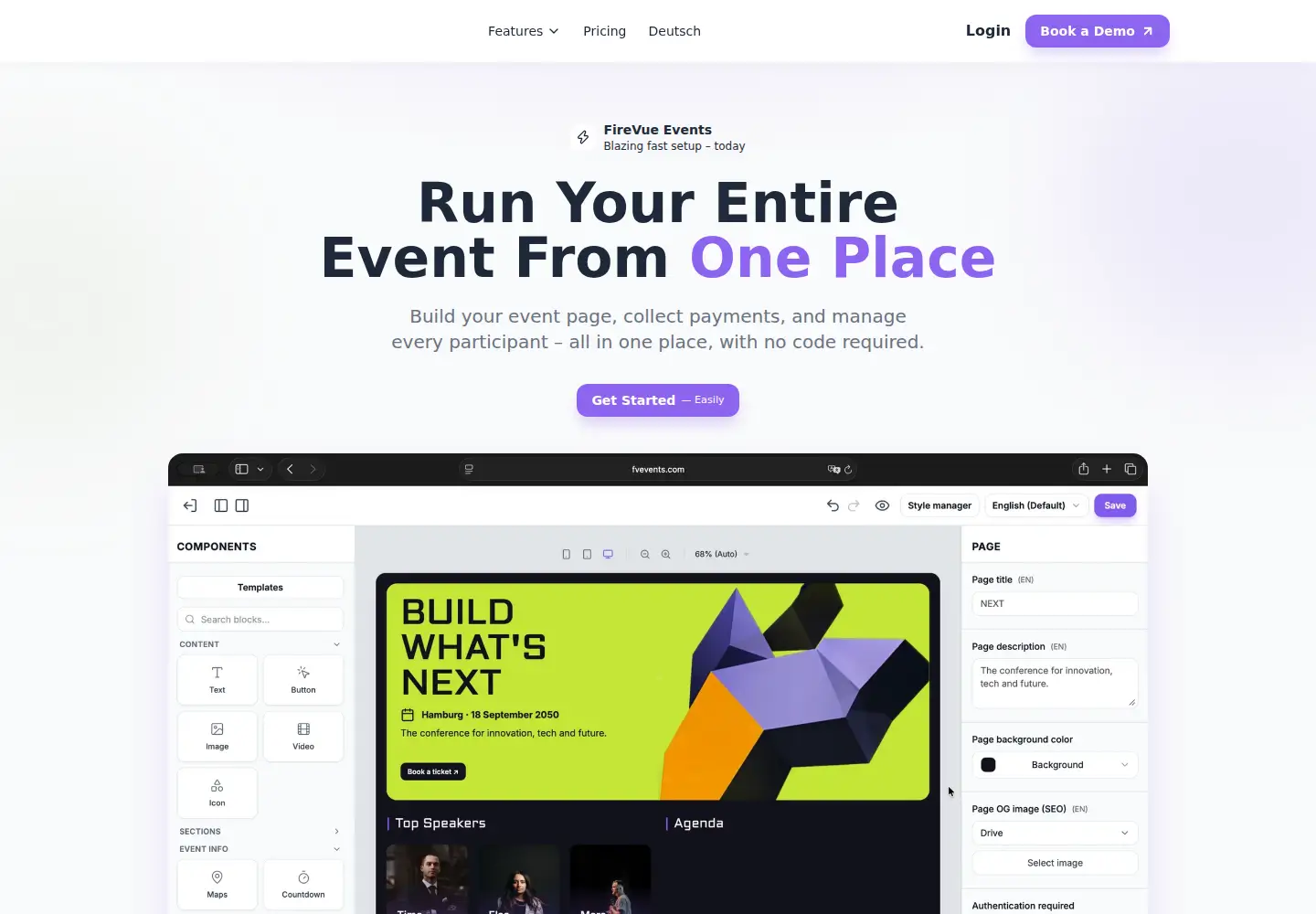 Screenshot of fvevents.com
