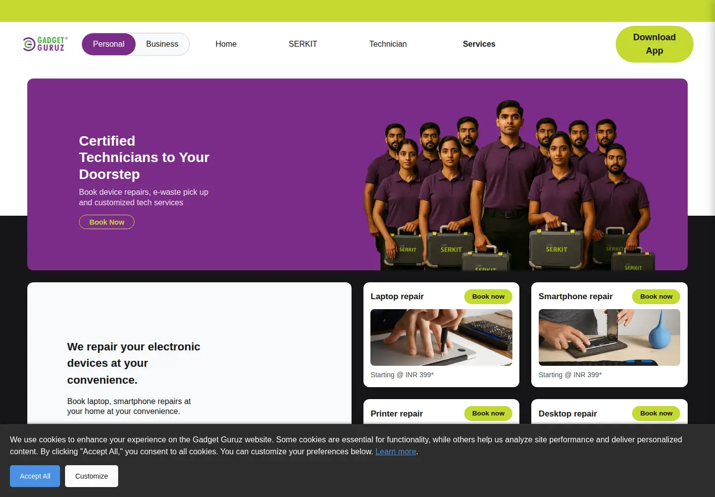 Screenshot of gadgetguruz.com