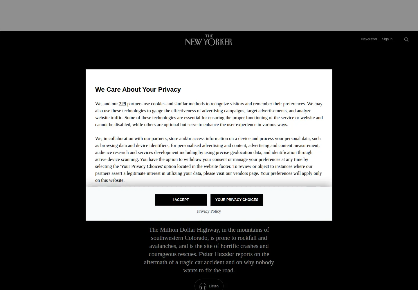 Screenshot of newyorker.com