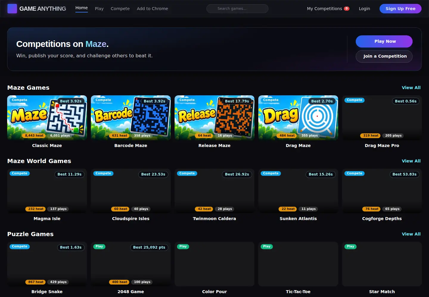 Screenshot of gameanything.com