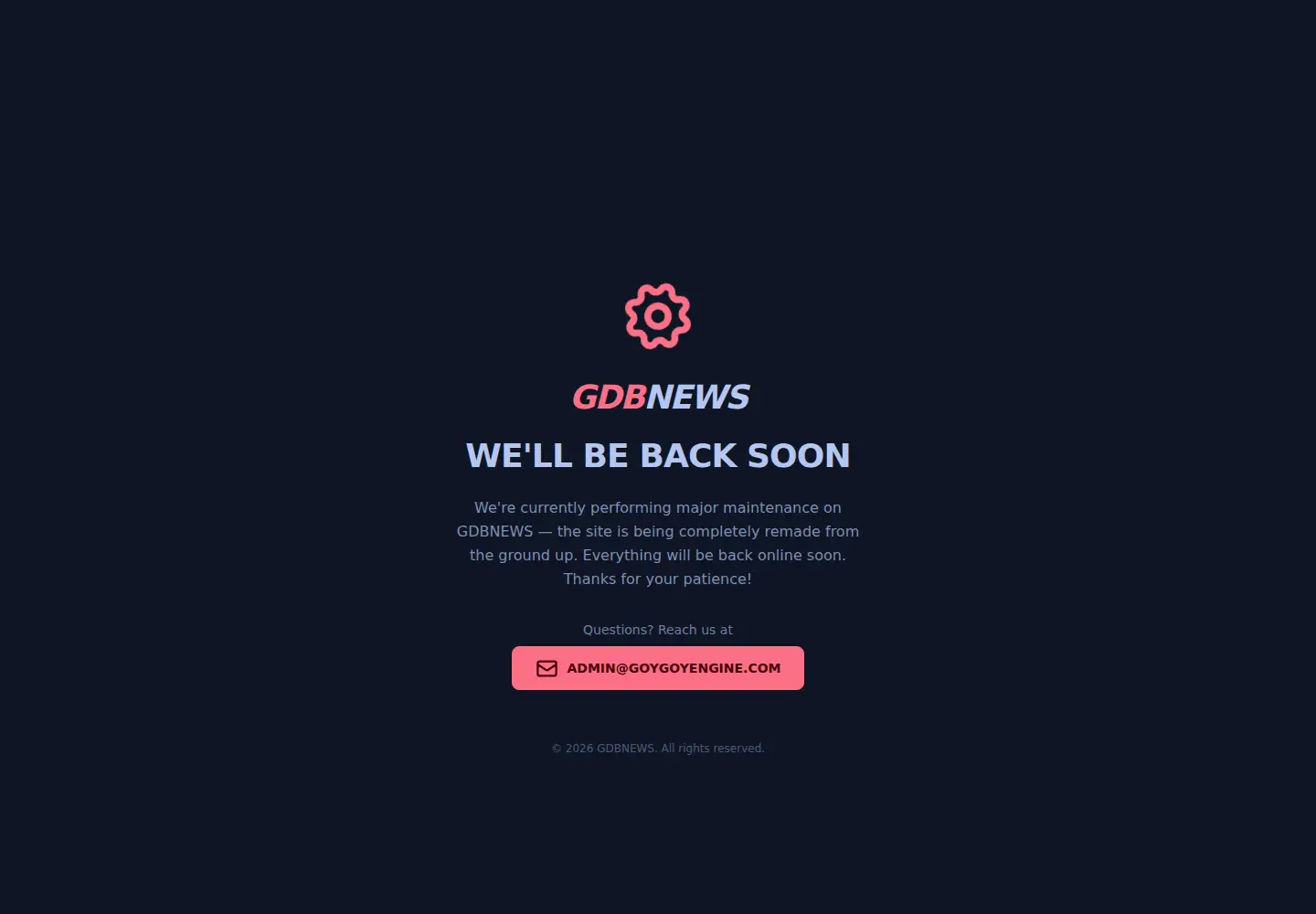 Captured homepage of gaming-db.com in the current scan
