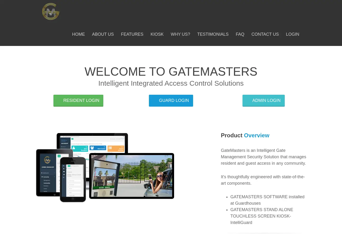 Captured homepage of gatemastersinc.com in the current scan
