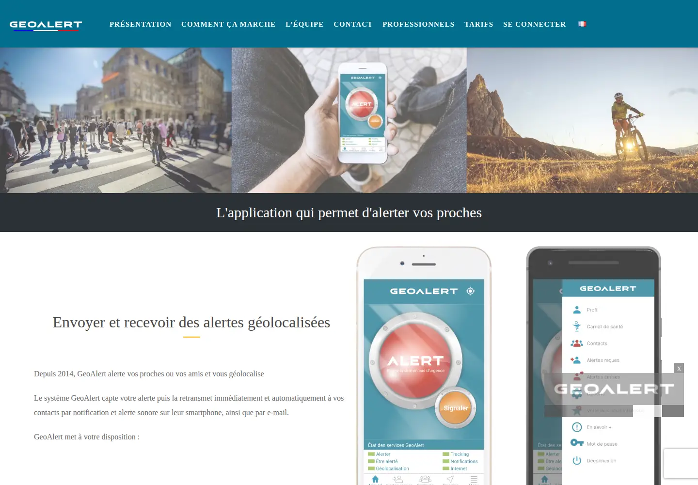 Captured homepage of geoalert.com in the current scan