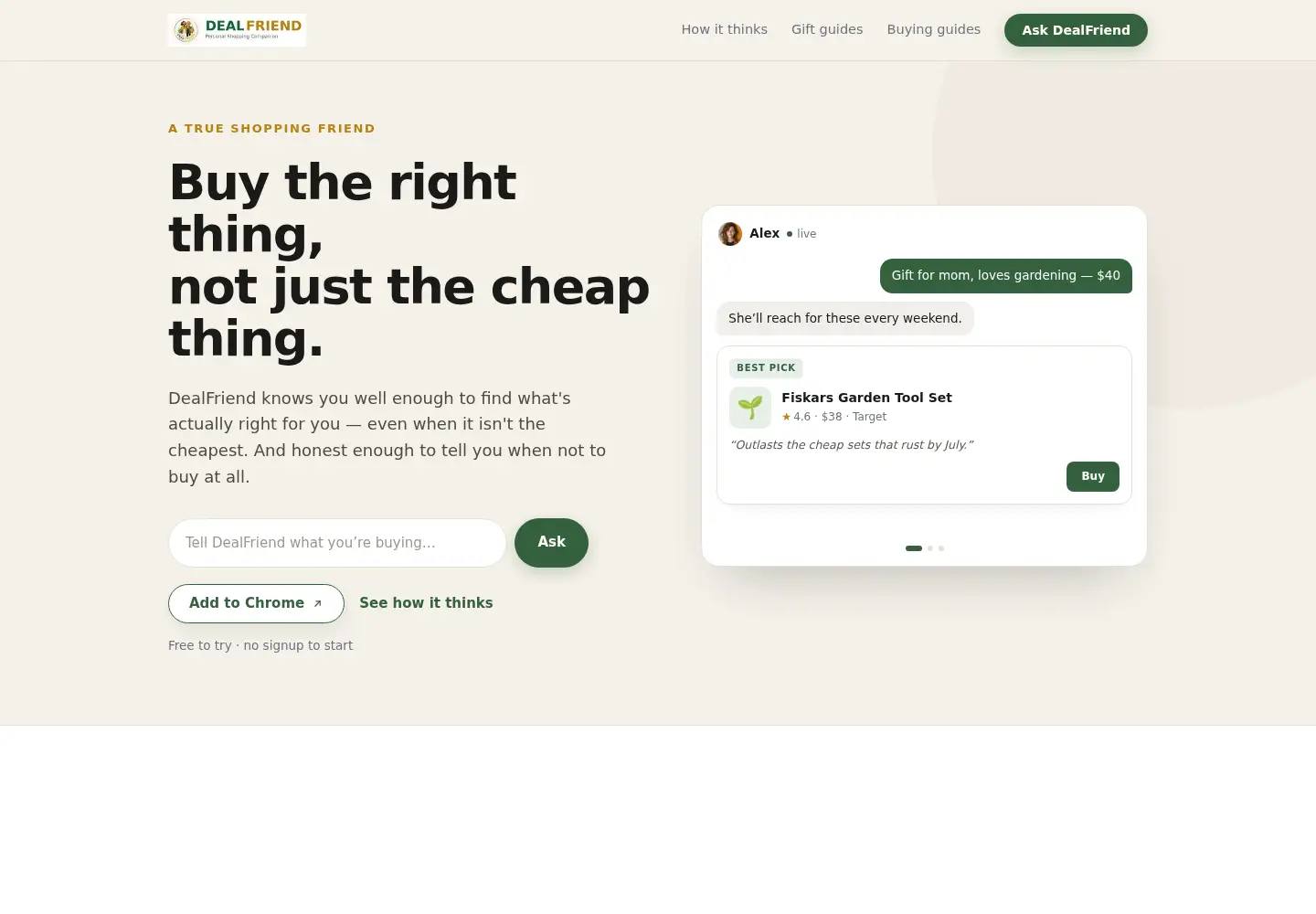 Captured homepage of getdealfriend.com in the current scan