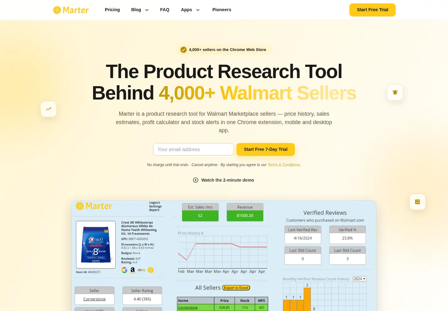 Captured homepage of getmarter.com in the current scan