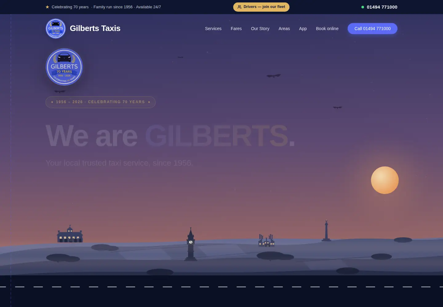 Screenshot of gilbertstaxis.com