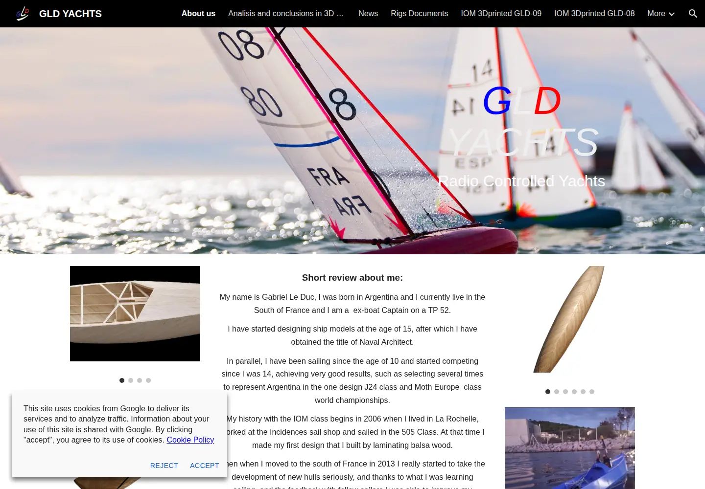 Captured homepage of gldyachts.com in the current scan