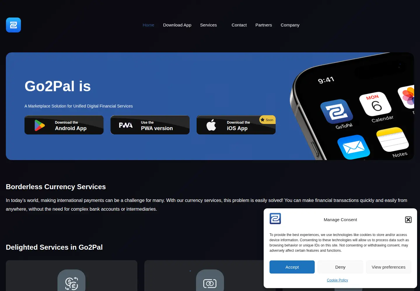 Screenshot of go2pal.com