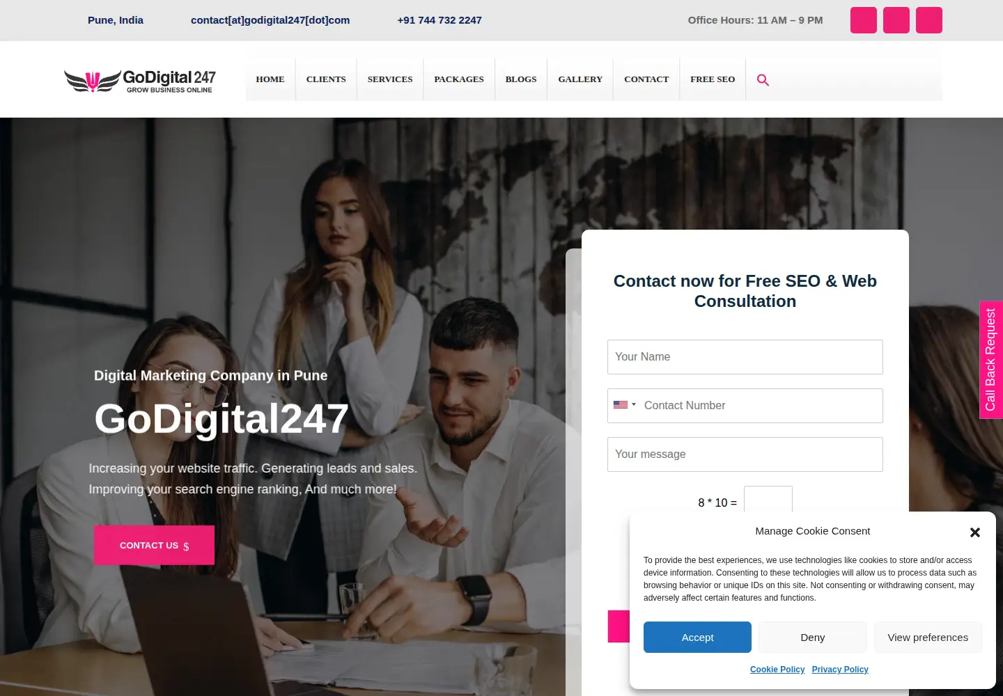 Captured homepage of godigital247.com in the current scan