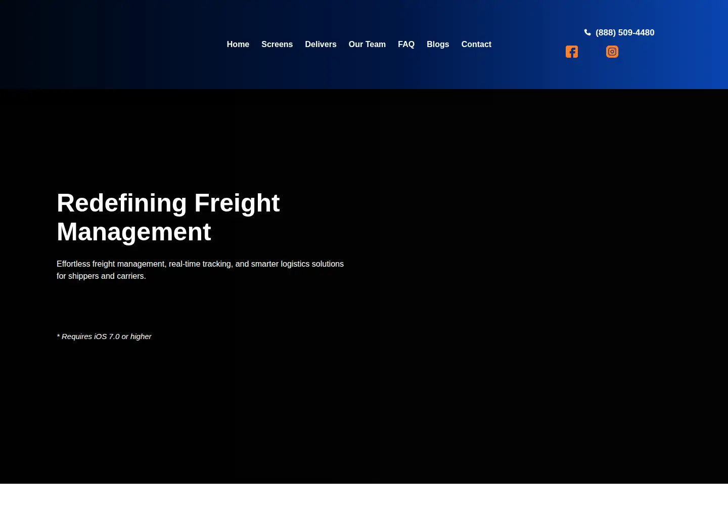 Captured homepage of gofreightmate.com in the current scan