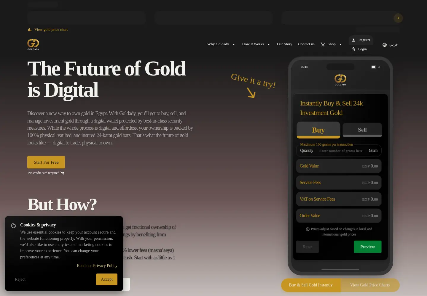 Screenshot of goldady.com