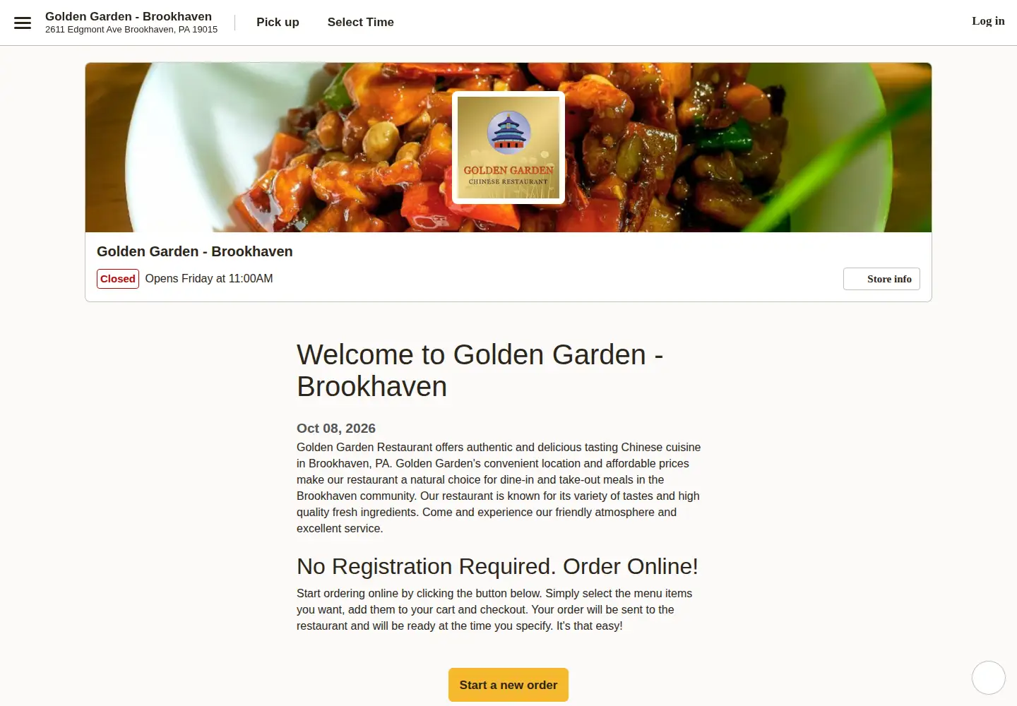 Captured homepage of goldengardenpa.com in the current scan