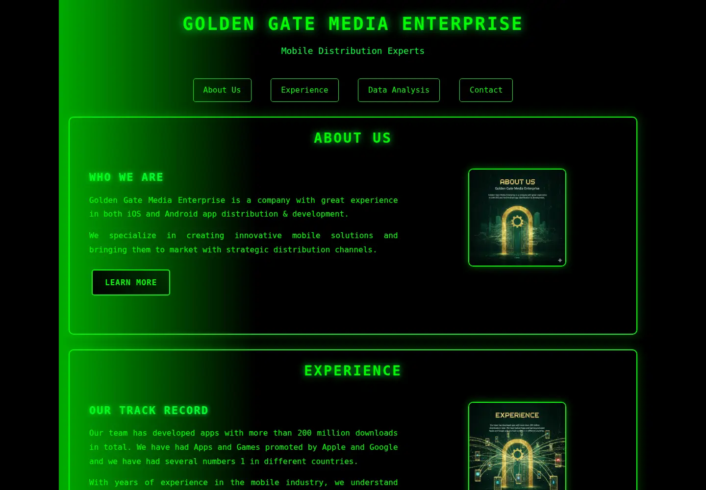 Screenshot of goldengatemediaenterprise.com