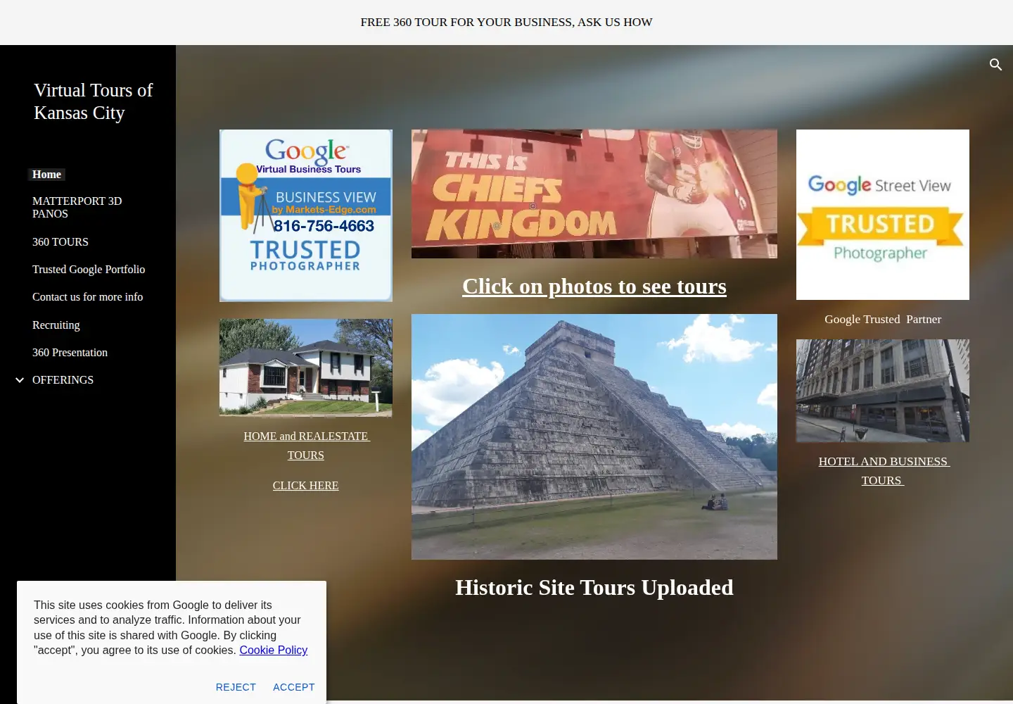 Captured homepage of googlemybusiness360.com in the current scan