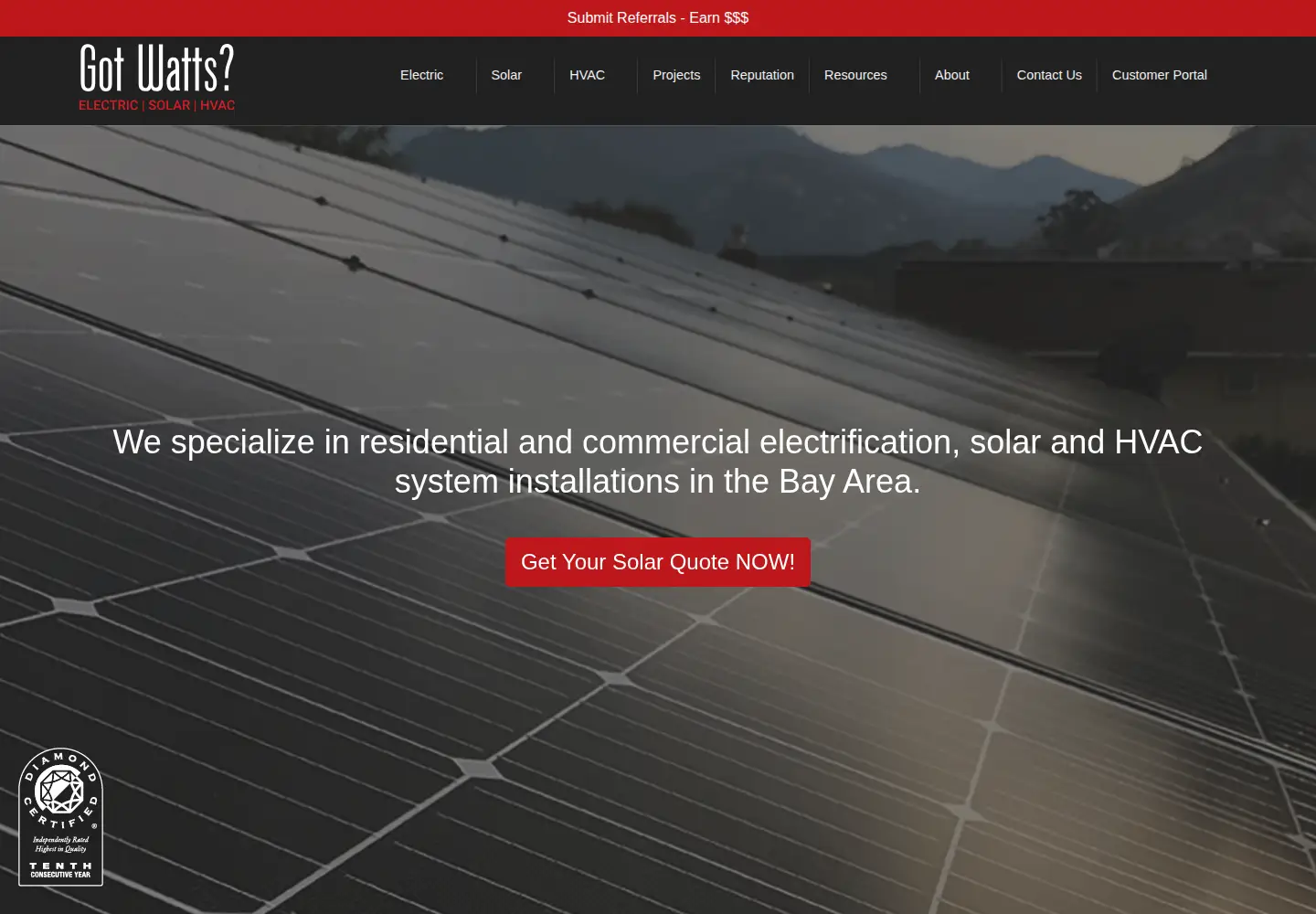 Screenshot of gotwattselectric.com