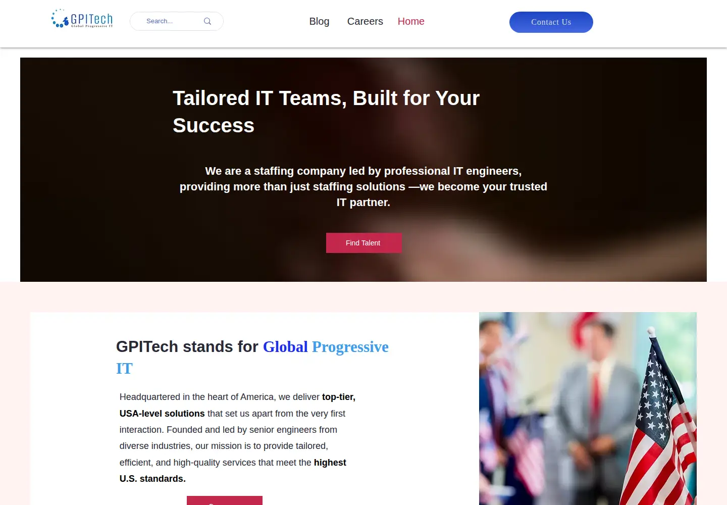 Captured homepage of gpitechusa.com in the current scan