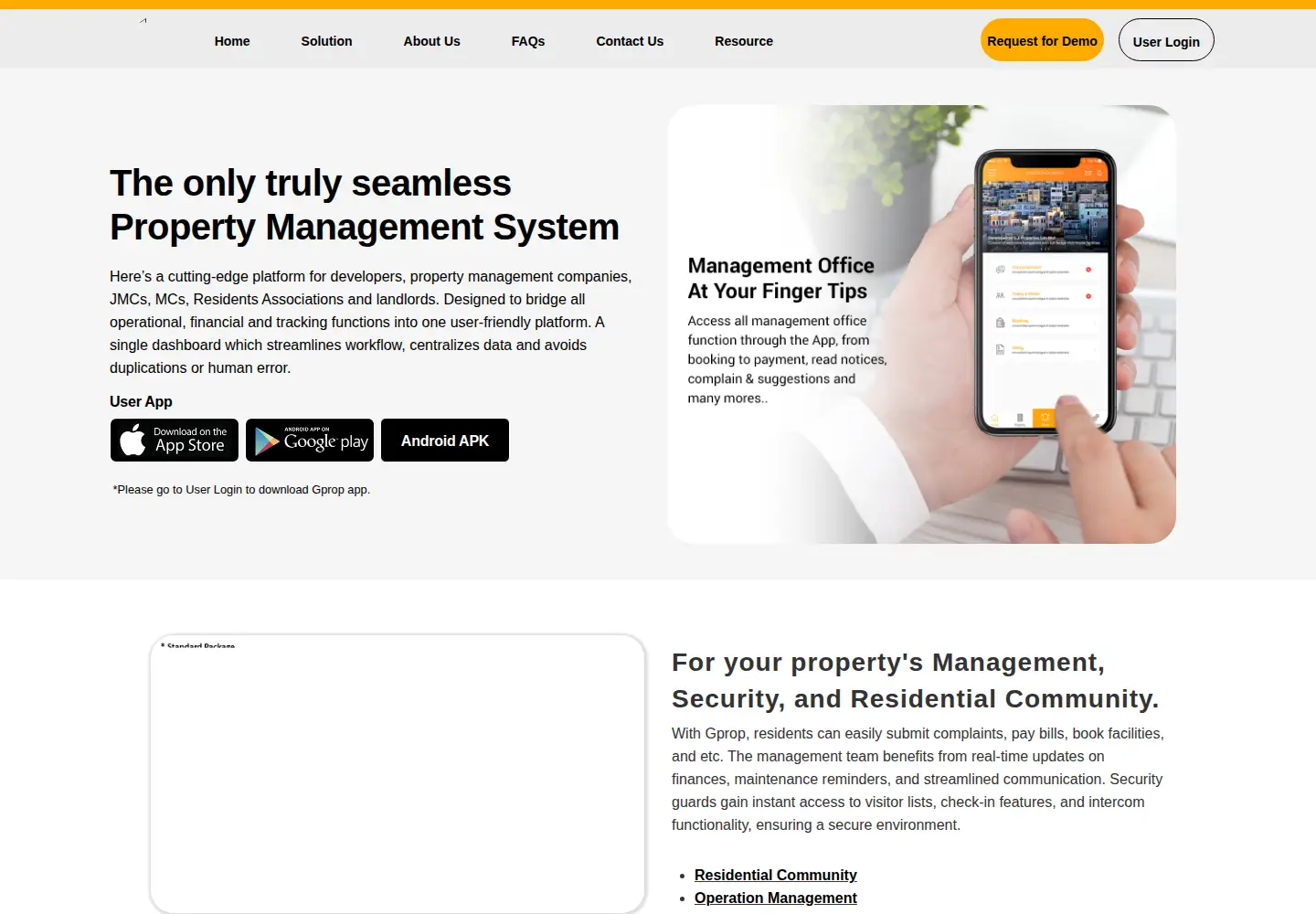 Captured homepage of gpropsystems.com in the current scan