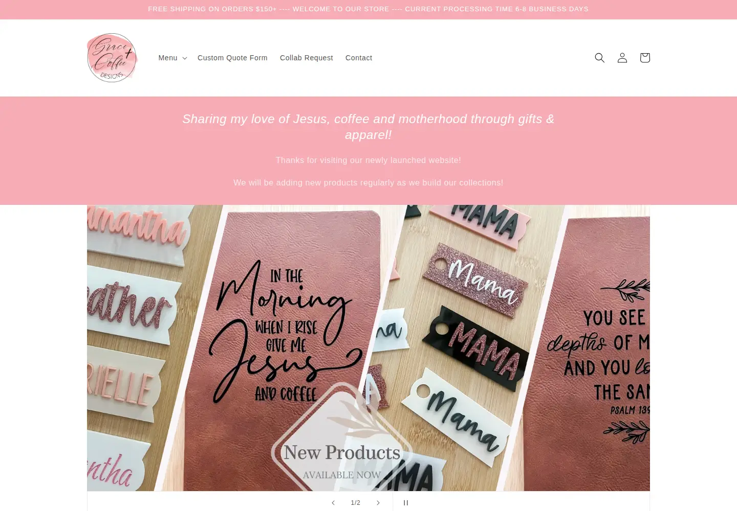 Screenshot of graceandcoffeedesigns.com