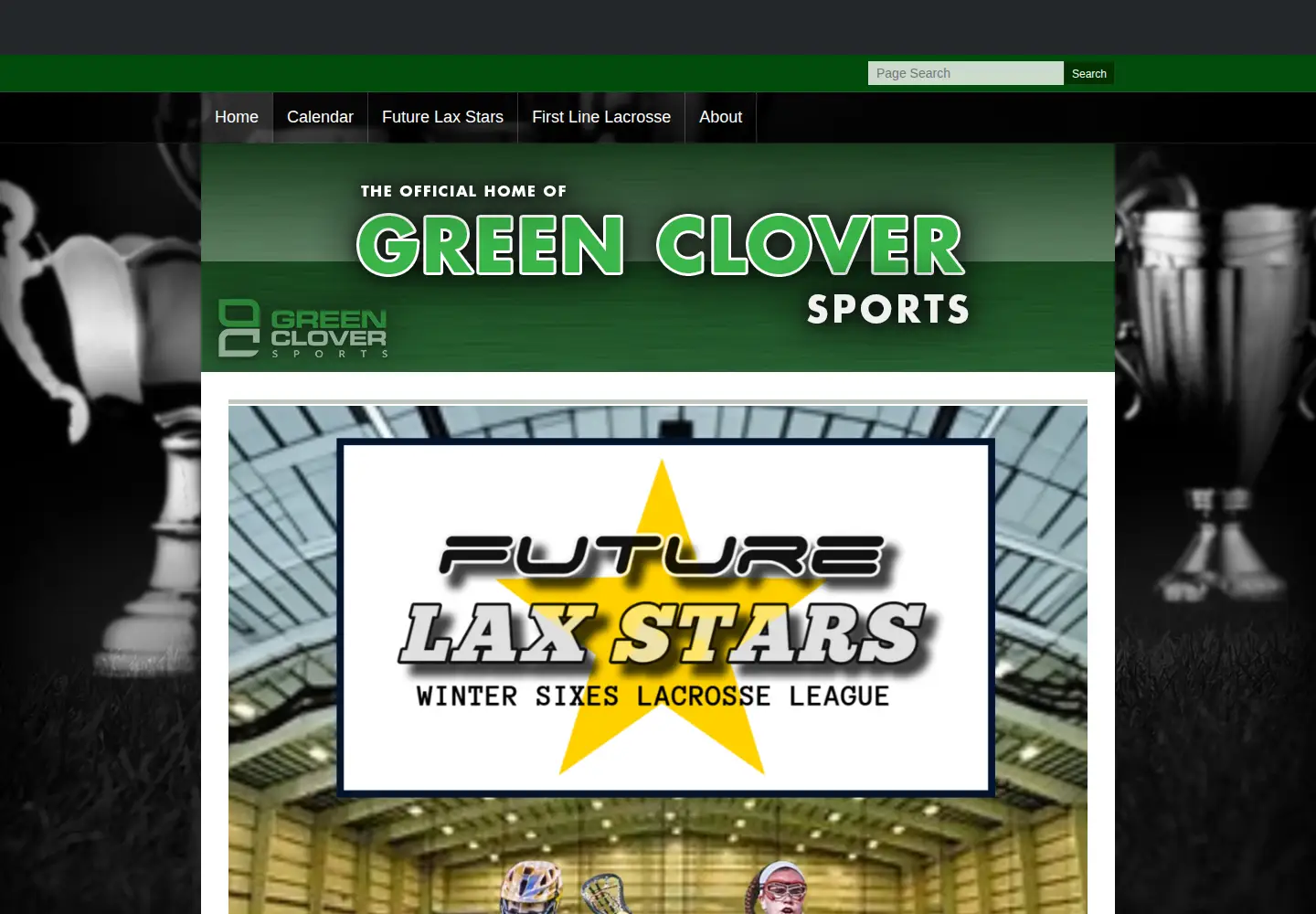 Screenshot of greencloversports.com
