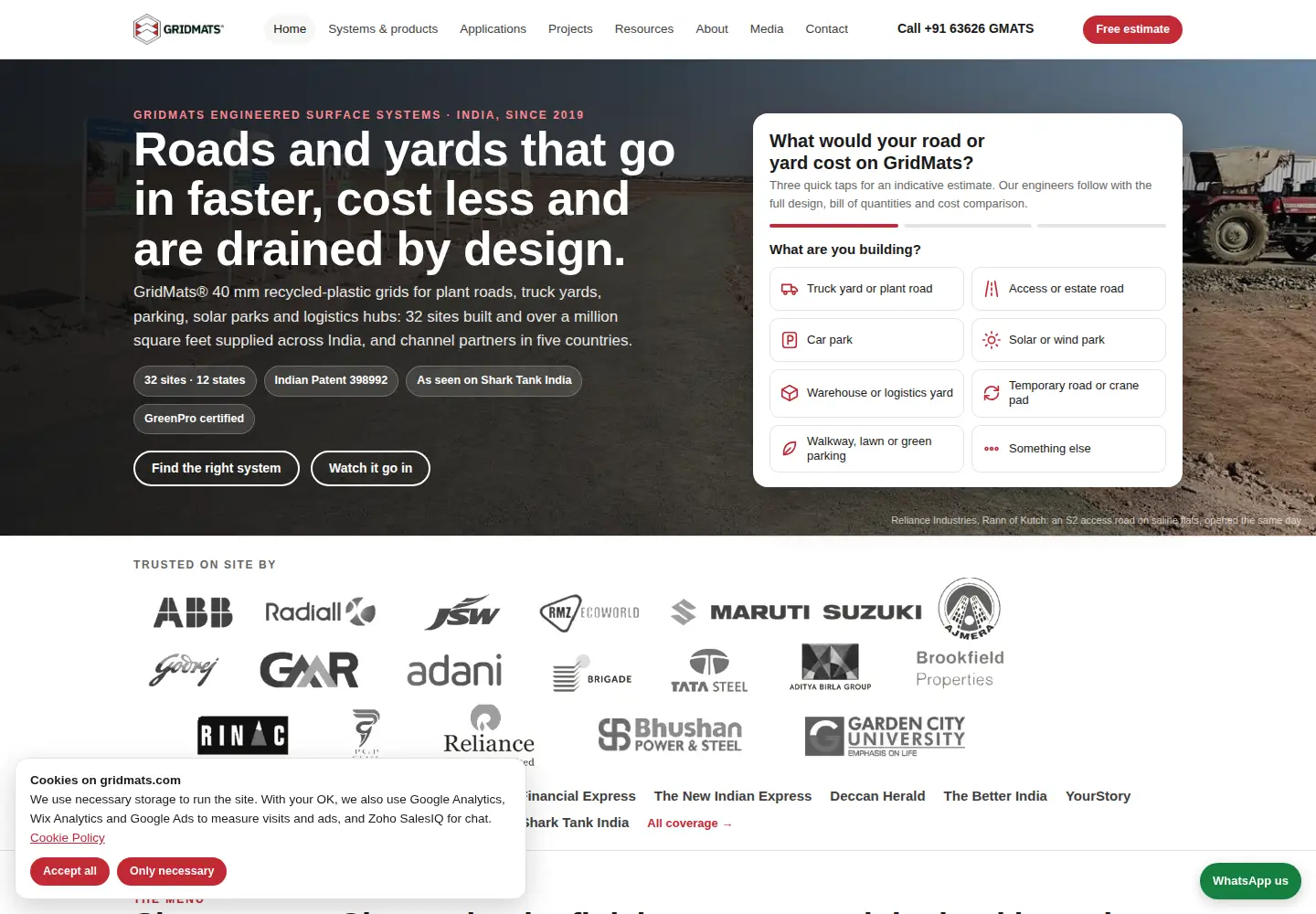 Captured homepage of gridmats.com in the current scan