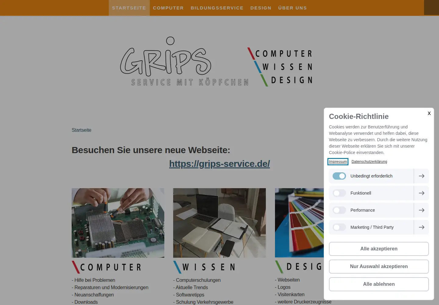 Screenshot of grips-service.com