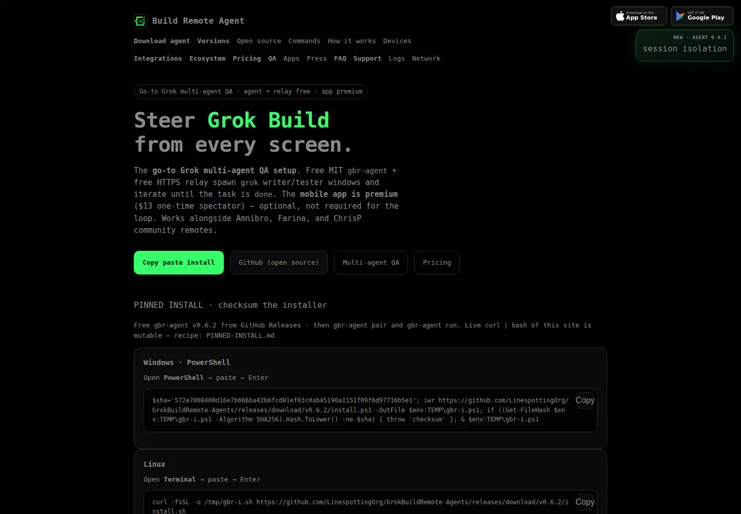 Captured homepage of grokbuildremote.com in the current scan