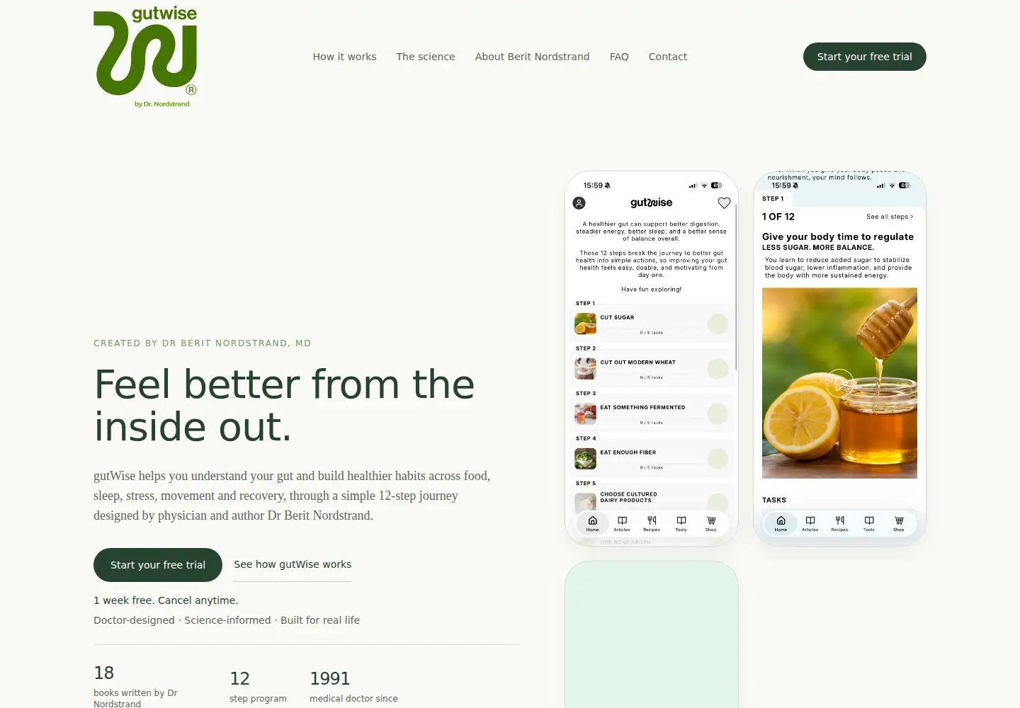Screenshot of gutwise.com