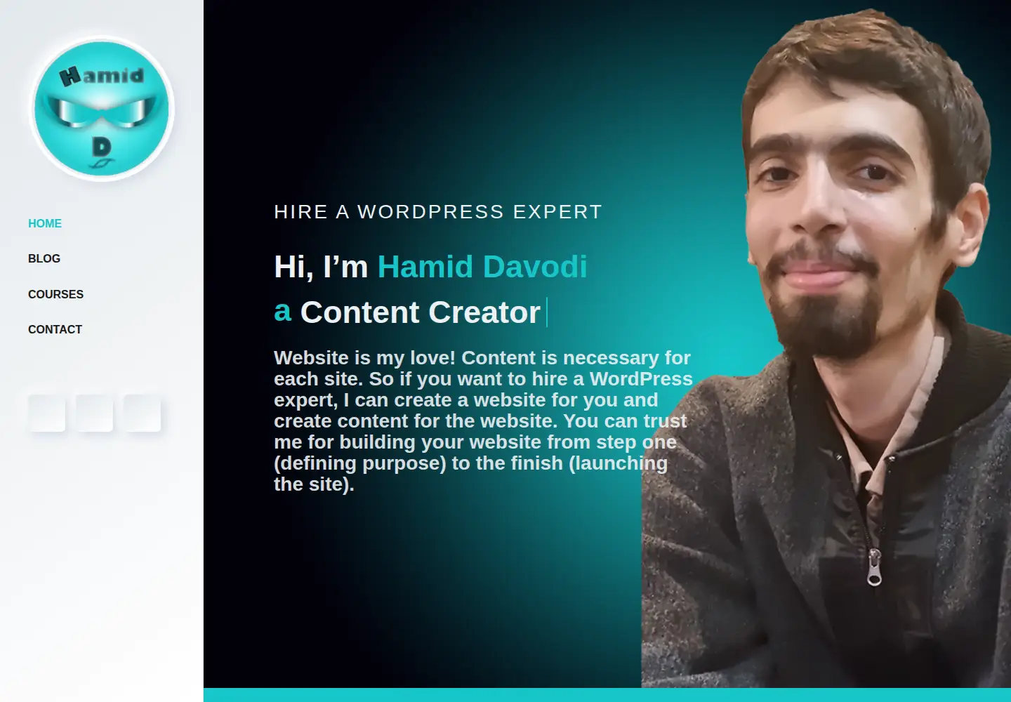 Captured homepage of hamid-davodi.com in the current scan