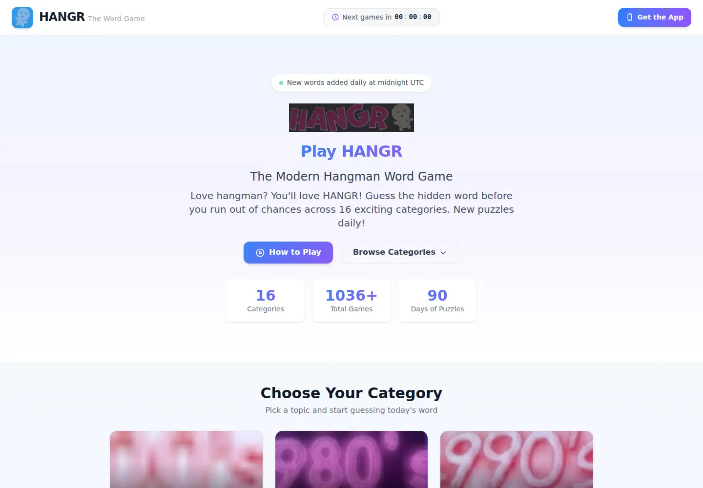 Screenshot of hangrgame.com