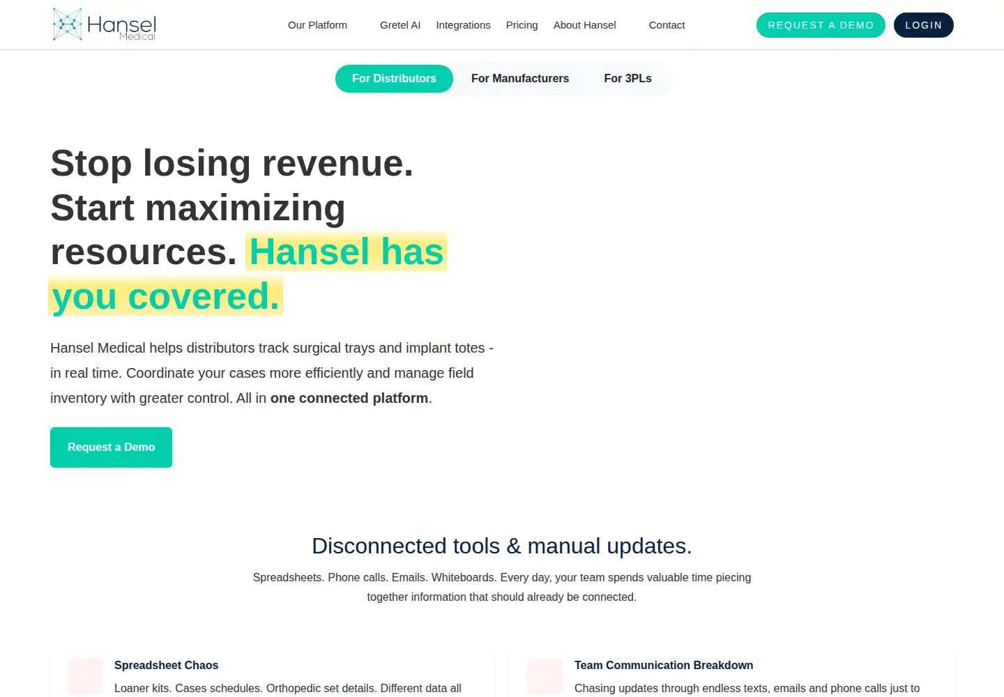 Screenshot of hanselmedical.com