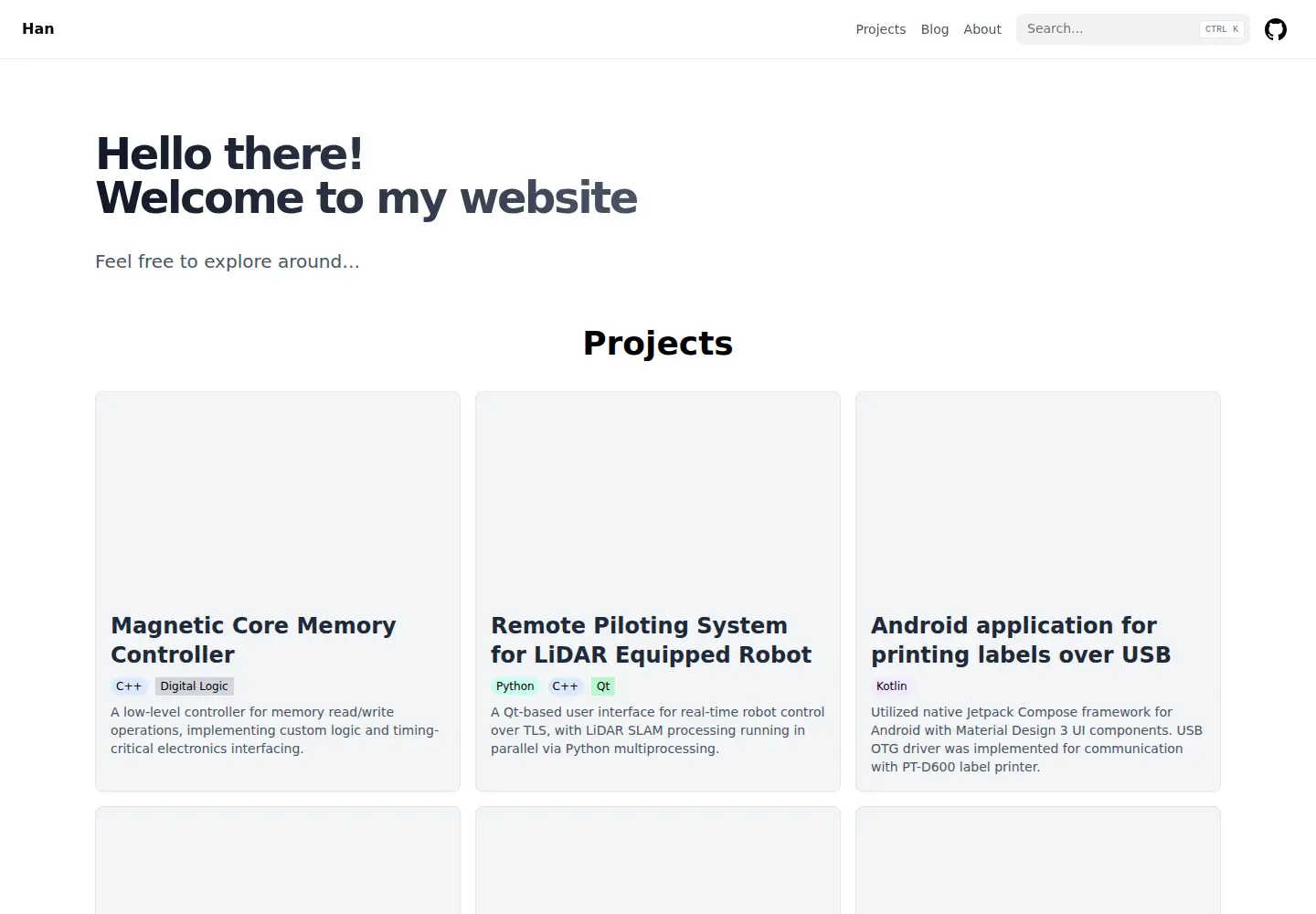 Screenshot of hanslabs.com