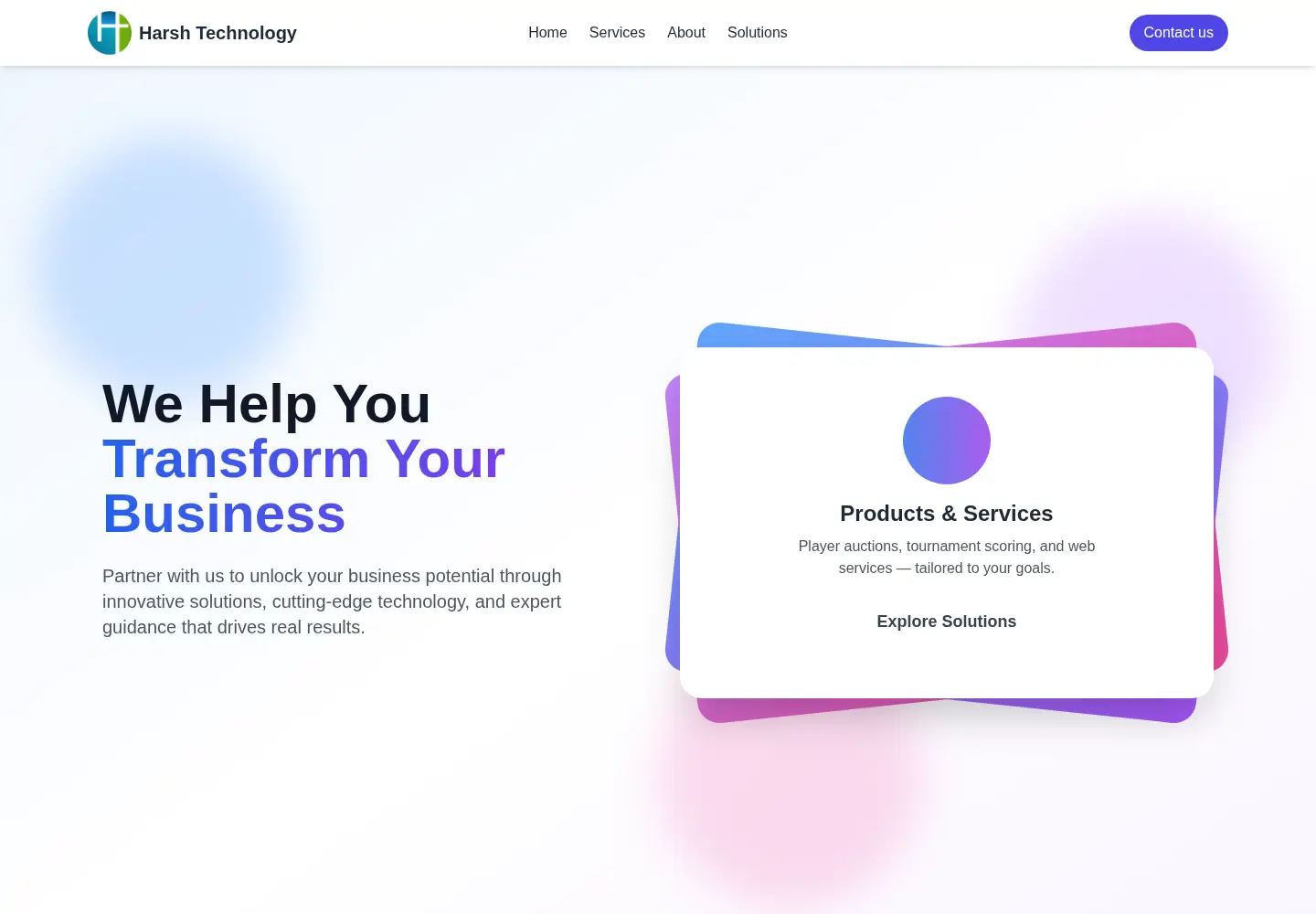Screenshot of harshtechnology.com