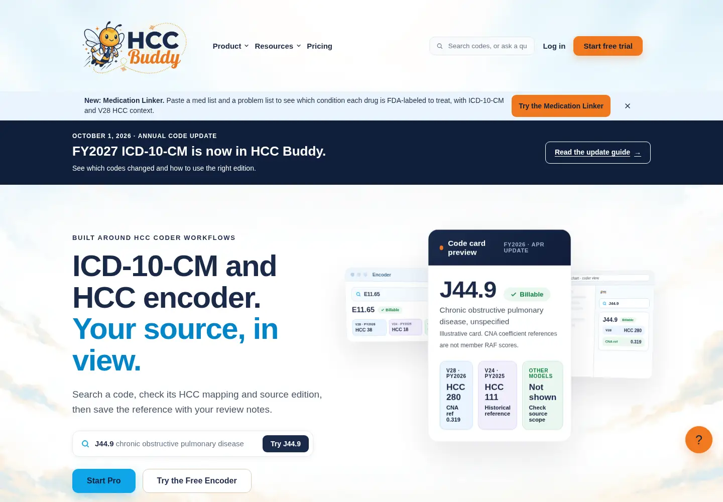 Captured homepage of hccbuddy.com in the current scan