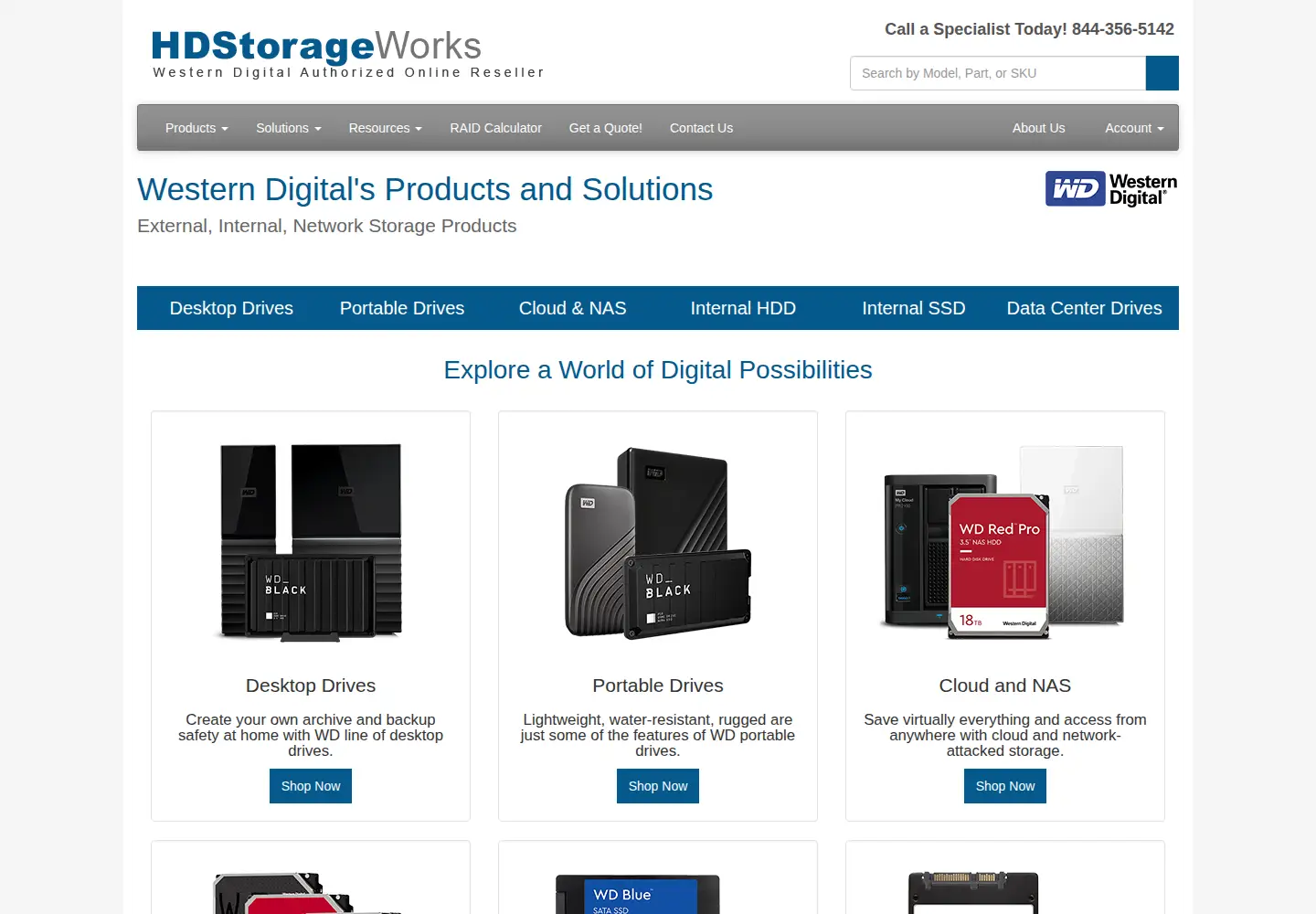 Screenshot of hdstorageworks.com