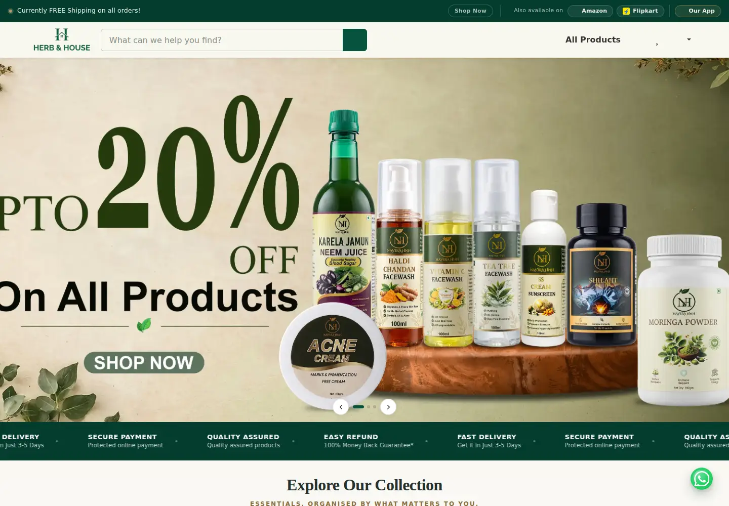 Screenshot of herbandhouse.com